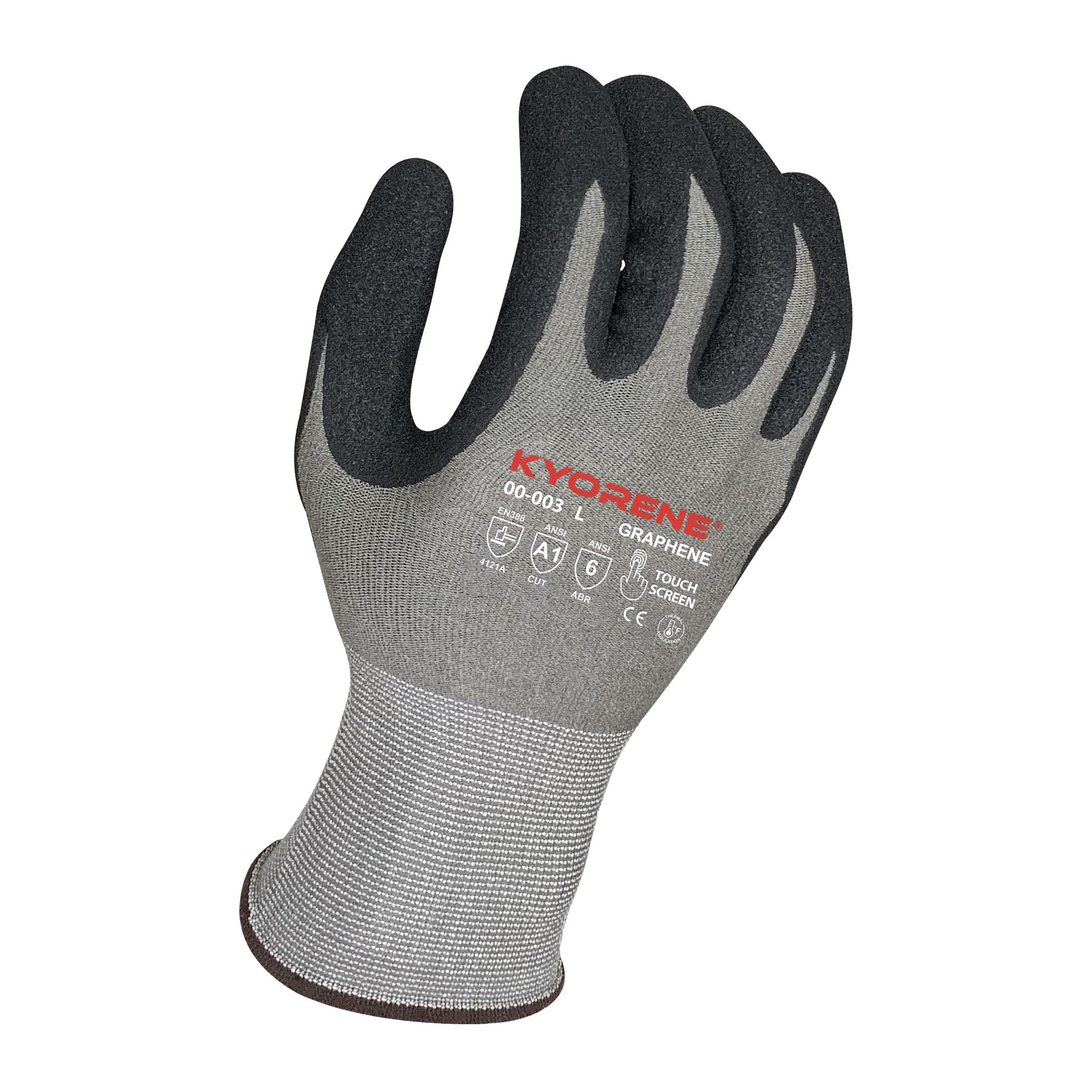 15g Gray Kyorene® Liner With Black HCT® Micro Foam Nitrile Palm Coating With Dots, 6dz/cs
