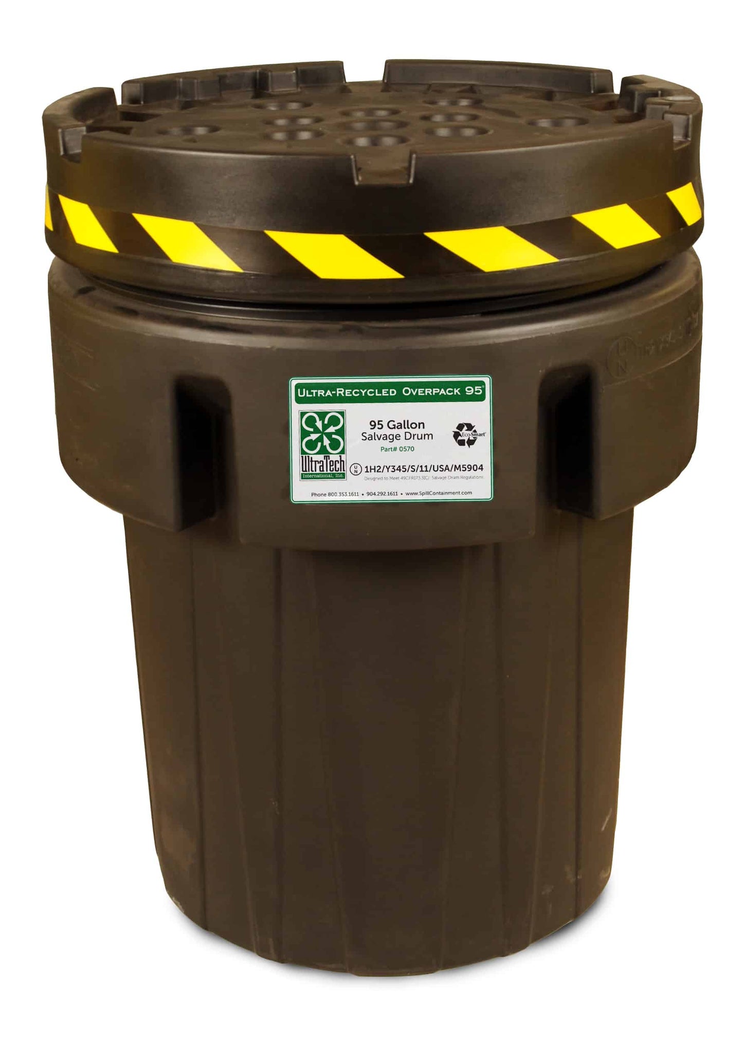Black Ultra-Overpack Salvage Drums - 95-Gallon (For use with 55-gallon drums) - Recycled