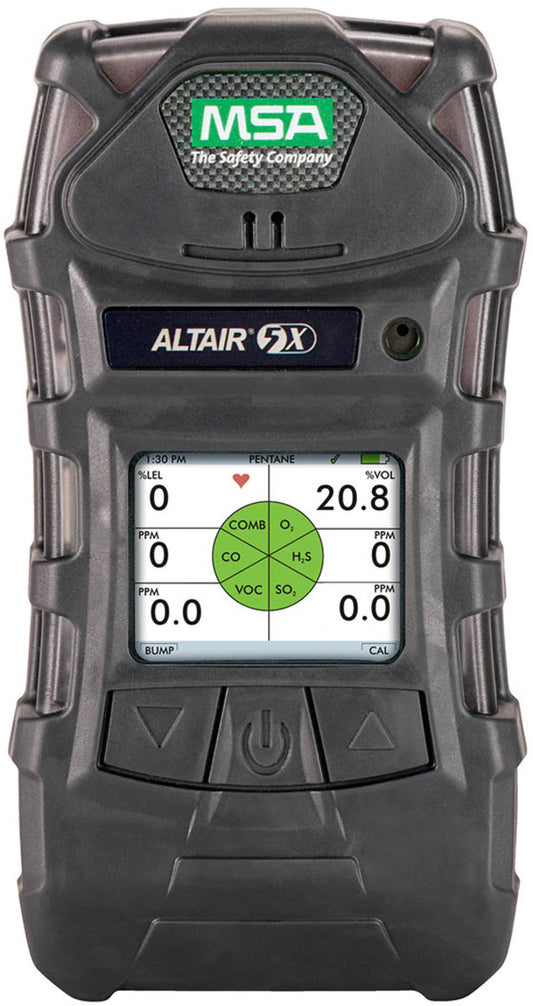 ALTAIR 5X Detector Color (LEL, O2, CO, H2S, PID), (UL,CSA), Charcoal, Deluxe, Color Display, 10' Line, 1' Probe