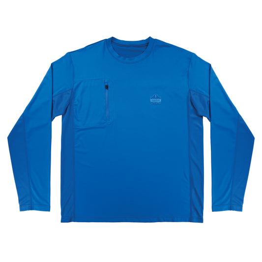 Chill-Its 6689 Cooling Long Sleeve Sun Shirt with UV Protection - Blue - Size Large