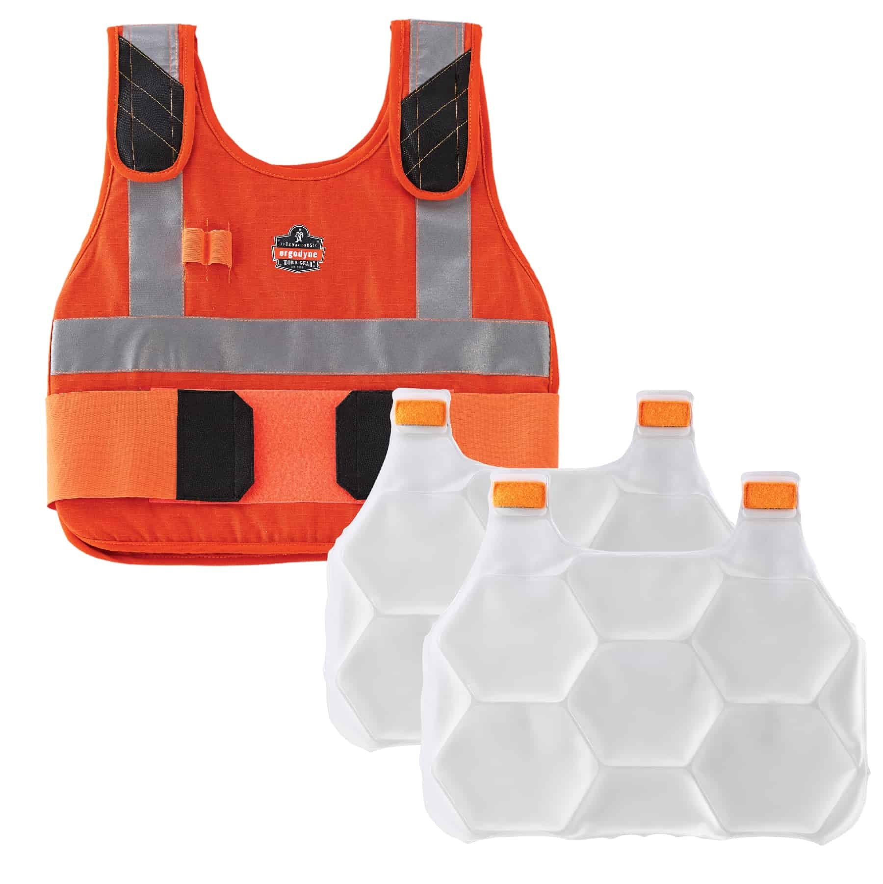 Premium FR Phase Change Cooling Vest - Packs--Orange--L/XL