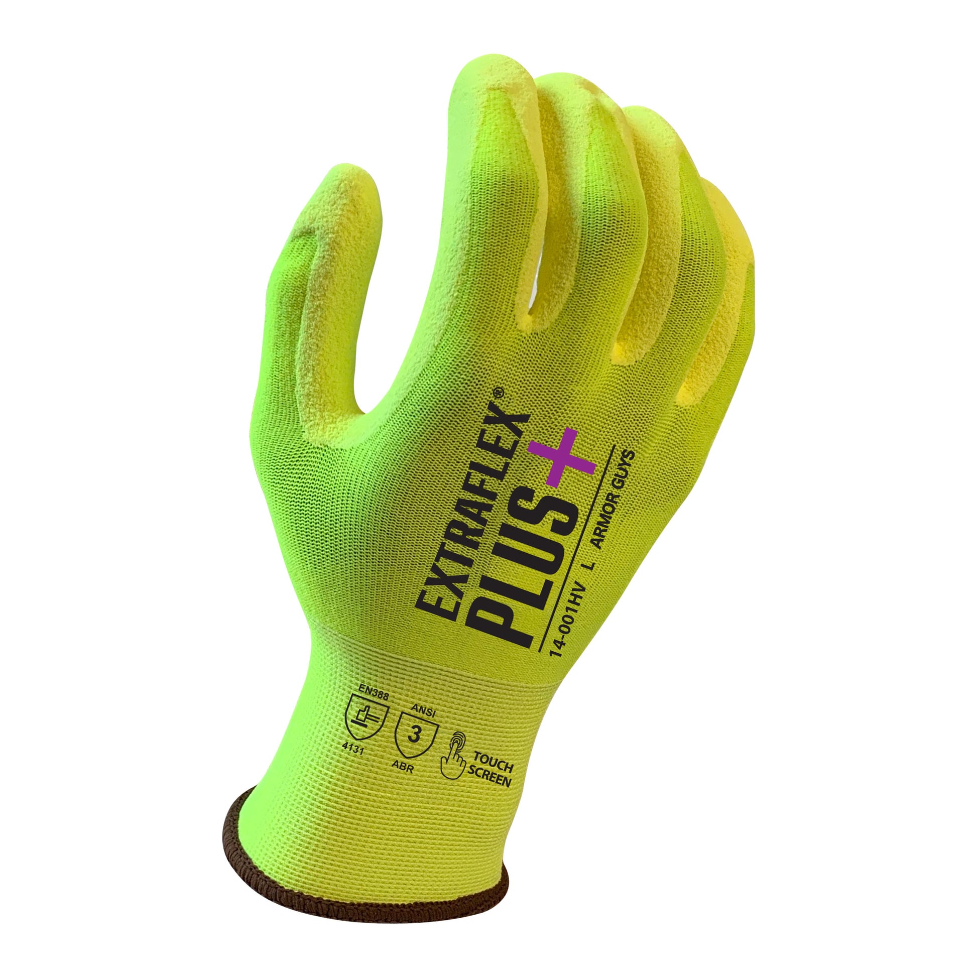 15g Hi Vis Yellow Nylon Liner With Hi Vis Micro Foam Nitrile Palm Coating, Touchscreen Compatible - 6dz/cs