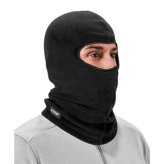 N-Ferno 6821HV balaclava face mask 2-way stretch fleece, BLACK 12EA/1PK