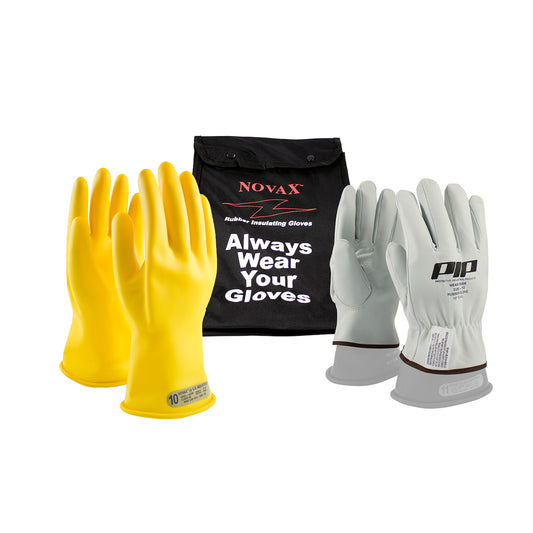 Class 00 Yellow Voltage Glove Kit with Leathers and Bag