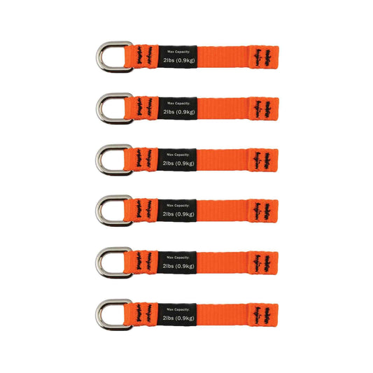 Orange Medium 6PK Squids 3700 Web Tool Tether Attachment - D-Ring Tool Tails - 2lbs 
6PK/120/1CS