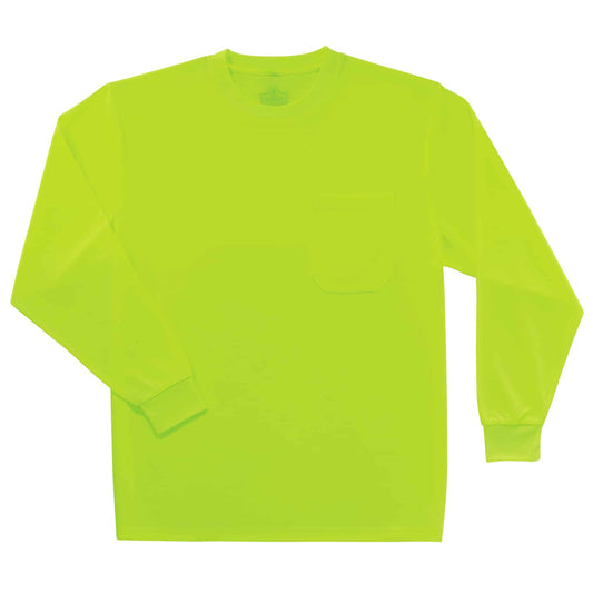 Non-Certified Hi-Vis Long Sleeve Shirt - Lime - Size Small