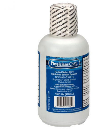 Eyewash Bottle, Screw Cap, 16 oz