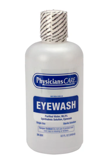 Eyewash Bottle, Screw Cap, 32 oz