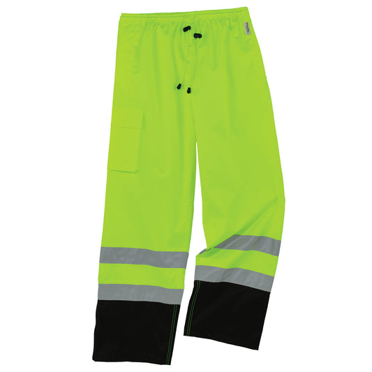 Medium GloWear 8915BK Hi-Vis Rain Pants - Class E, Black Bottom
