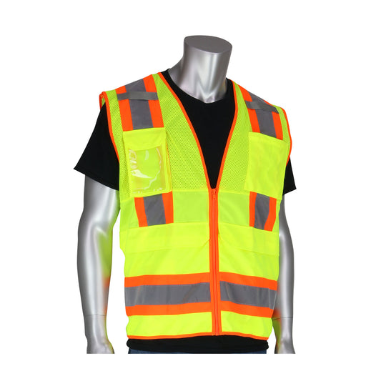 PIP ANSI Class 2, two-tone 10 pocket surveyors tech vest