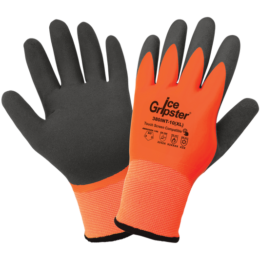 Ice Gripster - hi-vis orange, 2-layer dipped, insulated, water resistant, 6DZ/1CS