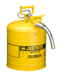 5 Gallon, 1" Metal Hose, Steel Safety Can for Diesel, Type II, AccuFlow™, Yellow