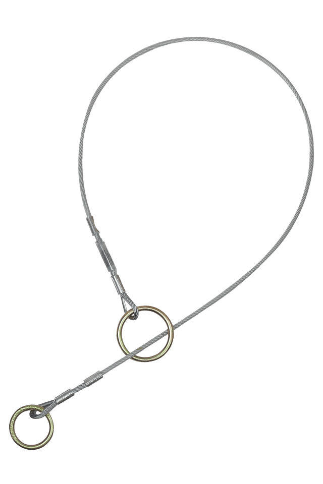 3FT Cable Pass-through Sling Anchor with Galvanized Steel Cable, 2" and 3" alloy steel O-rings