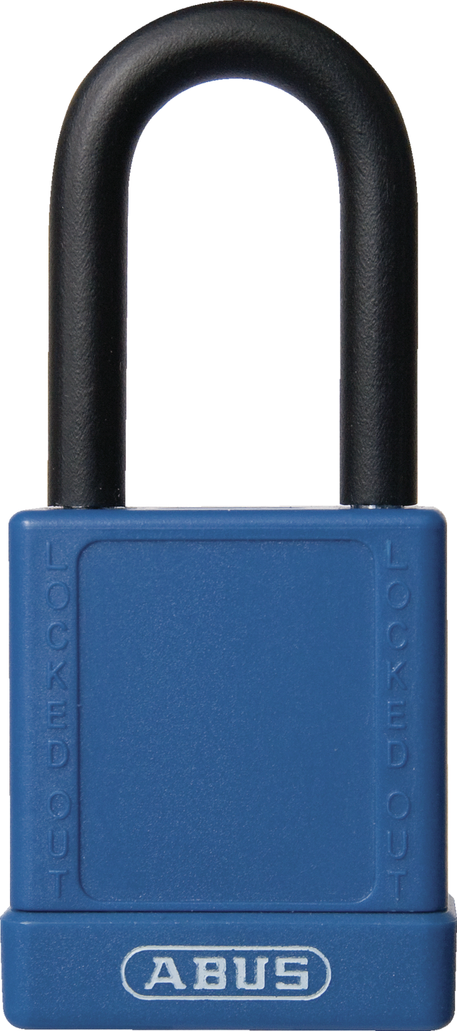 Plastic-Covered Aluminum Core Padlock 74 -Blue - keyed alike