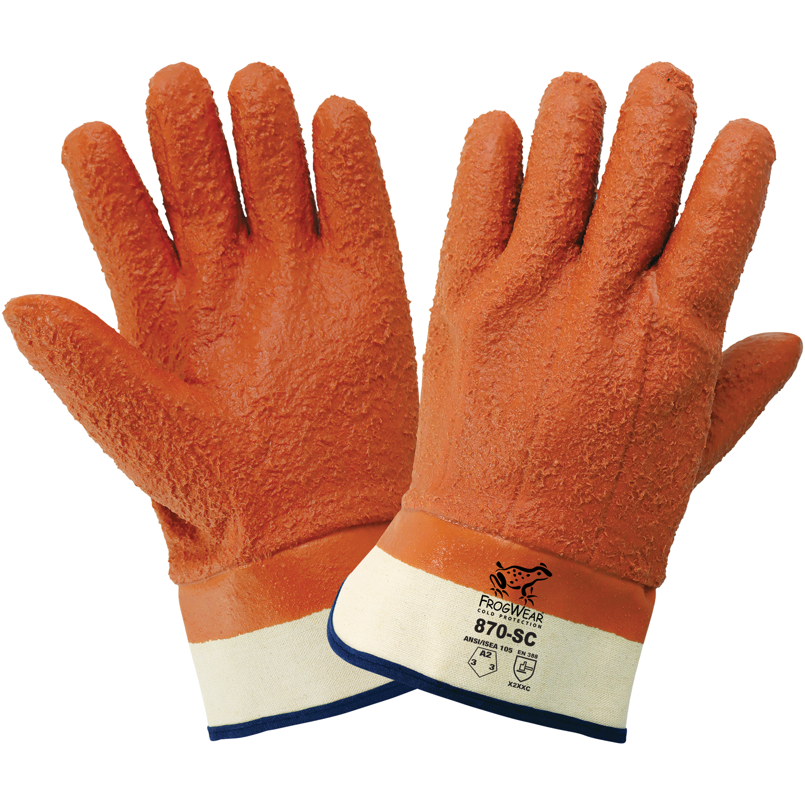 FrogWear® Cold Protection Heavy-Duty Rough Finish PVC Cut, Abrasion, and Puncture Resistant Gloves