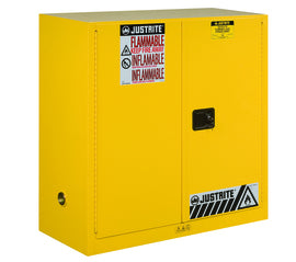 30 Gallon, 1 Shelf, 2 Doors, Manual Close, Flammable Cabinet, Sure-Grip® EX, Yellow