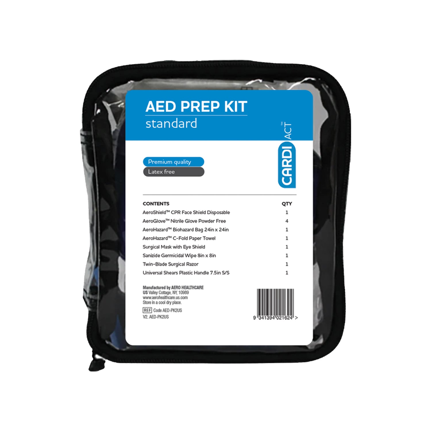 CardiAct AED Prep Kit in Plastic Bag