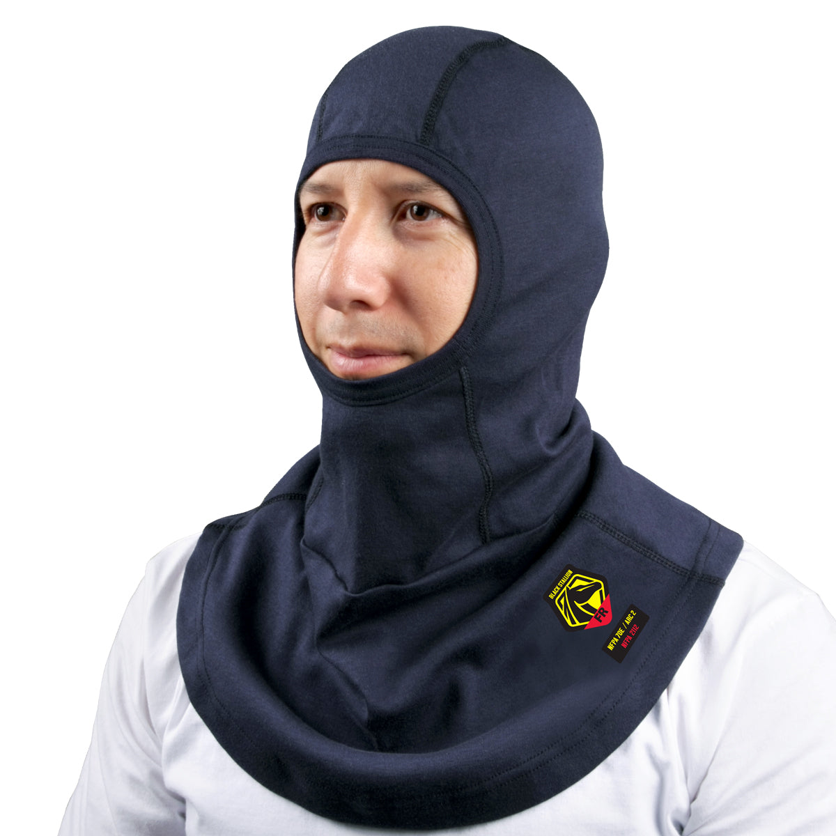 6.5OZ Balaclava sock hood circular drape, single layer, navy color ARC 2 ATPV10