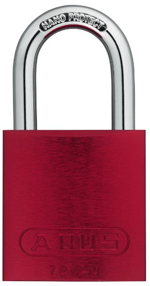 Padlock aluminum 72/40 - Red - keyed different
