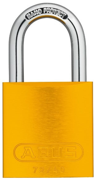 72/40 Aluminum Lock, yellow, keyed different