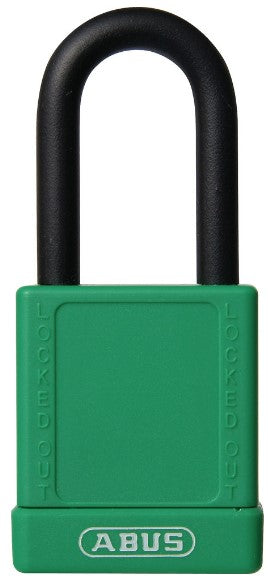 Plastic-Covered Aluminum Core Padlock 74 -Green - keyed alike