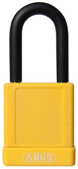 Plastic-Covered Aluminum Core Padlock 74 -Yellow - keyed alike
