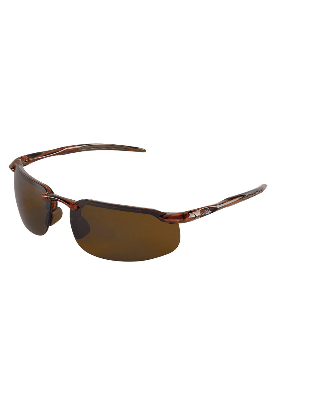 Swordfish Glass, Crystal Brown Frame/Temple, Precision Brown Flash Mirror Lens, Black TPE Nose & Temple