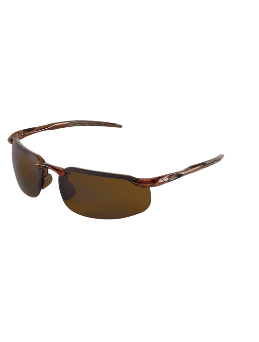 Swordfish Glass, Crystal Brown Frame/Temple, Precision Brown Flash Mirror Lens, Black TPE Nose & Temple