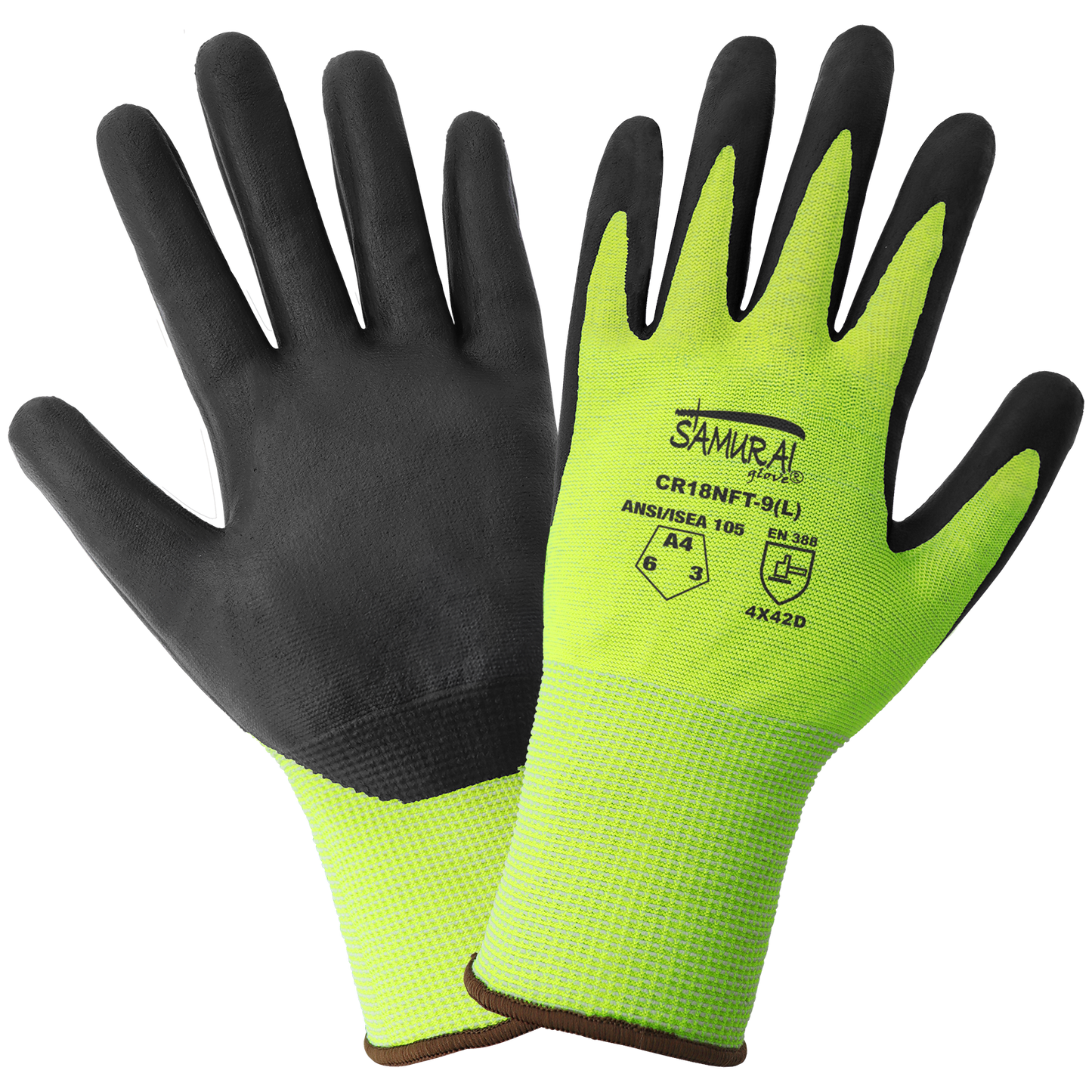 Samurai, high-visibility, nitrile dipped. A2 6DZ/1CS