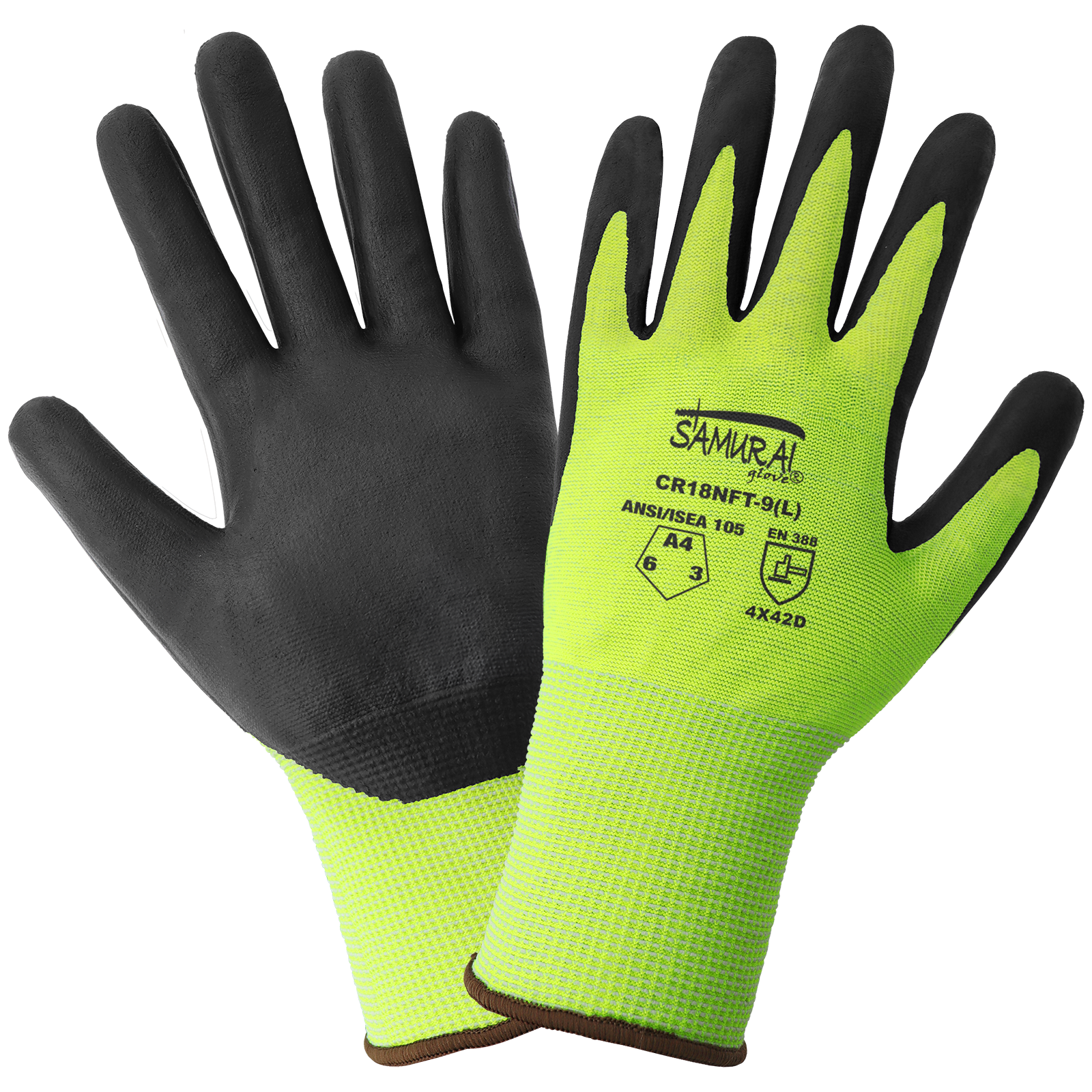 Samurai, high-visibility, nitrile dipped. A2 6DZ/1CS