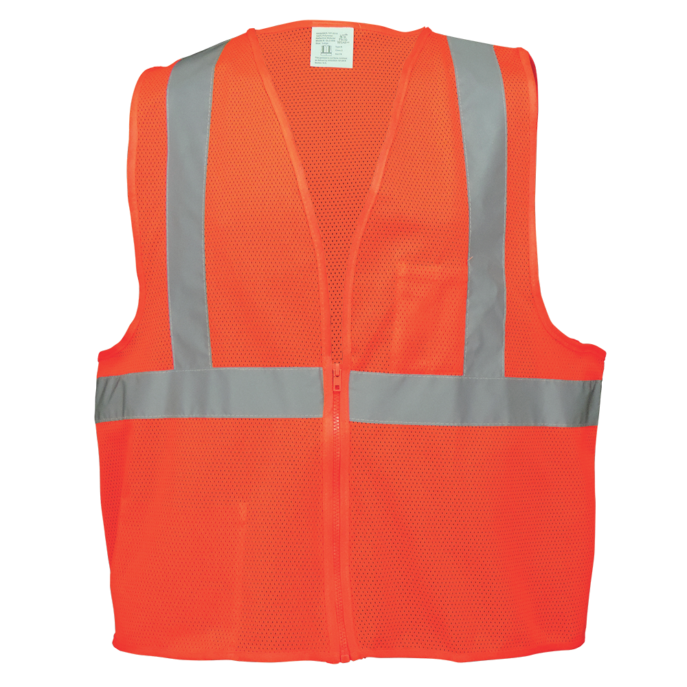 Ansi class II vest, hi-vis orange with two pockets, 50/cs