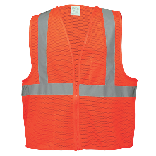 Ansi class II vest, hi-vis orange with two pockets, 50/cs