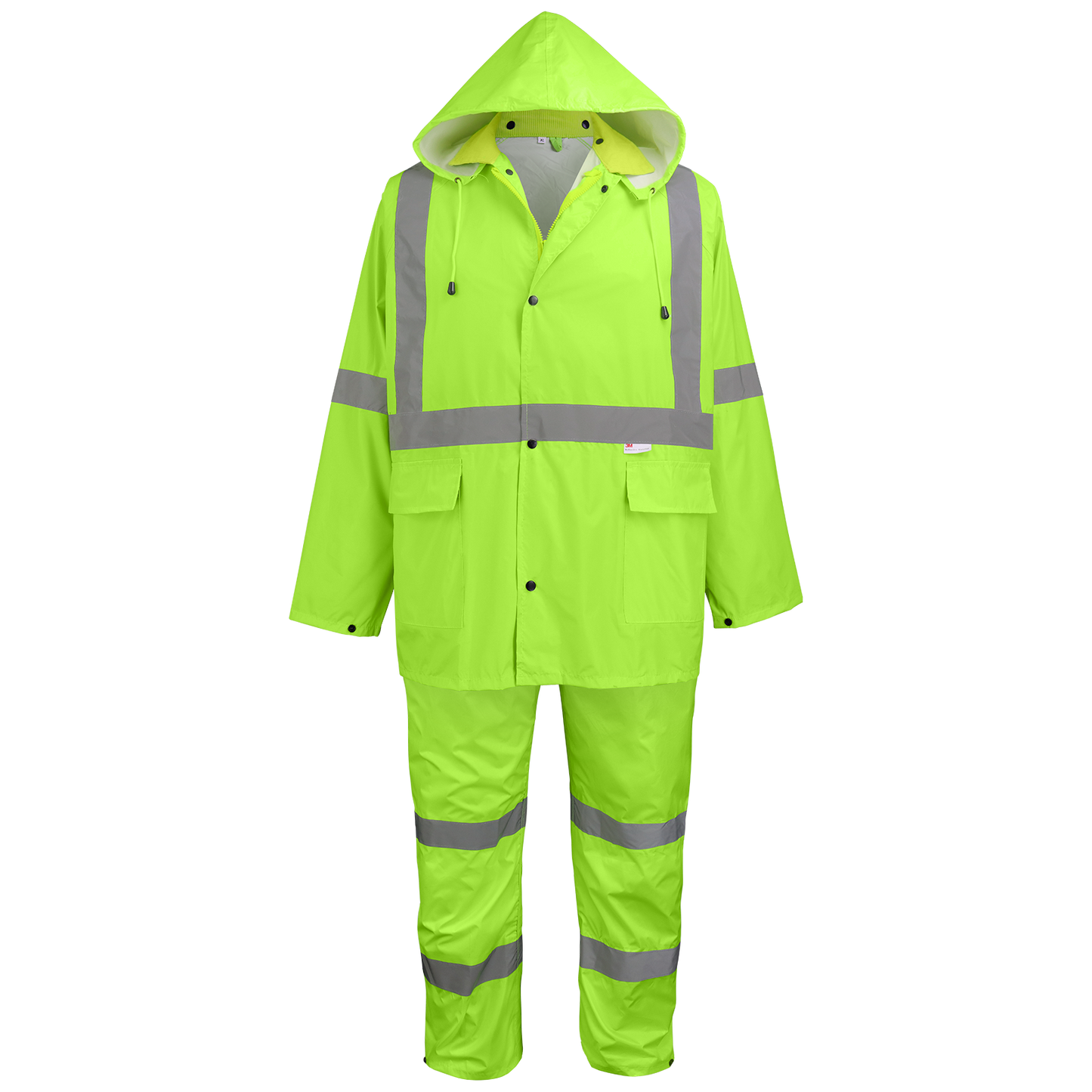 Three-Piece High-Visibility Rain Suit - 10/cs