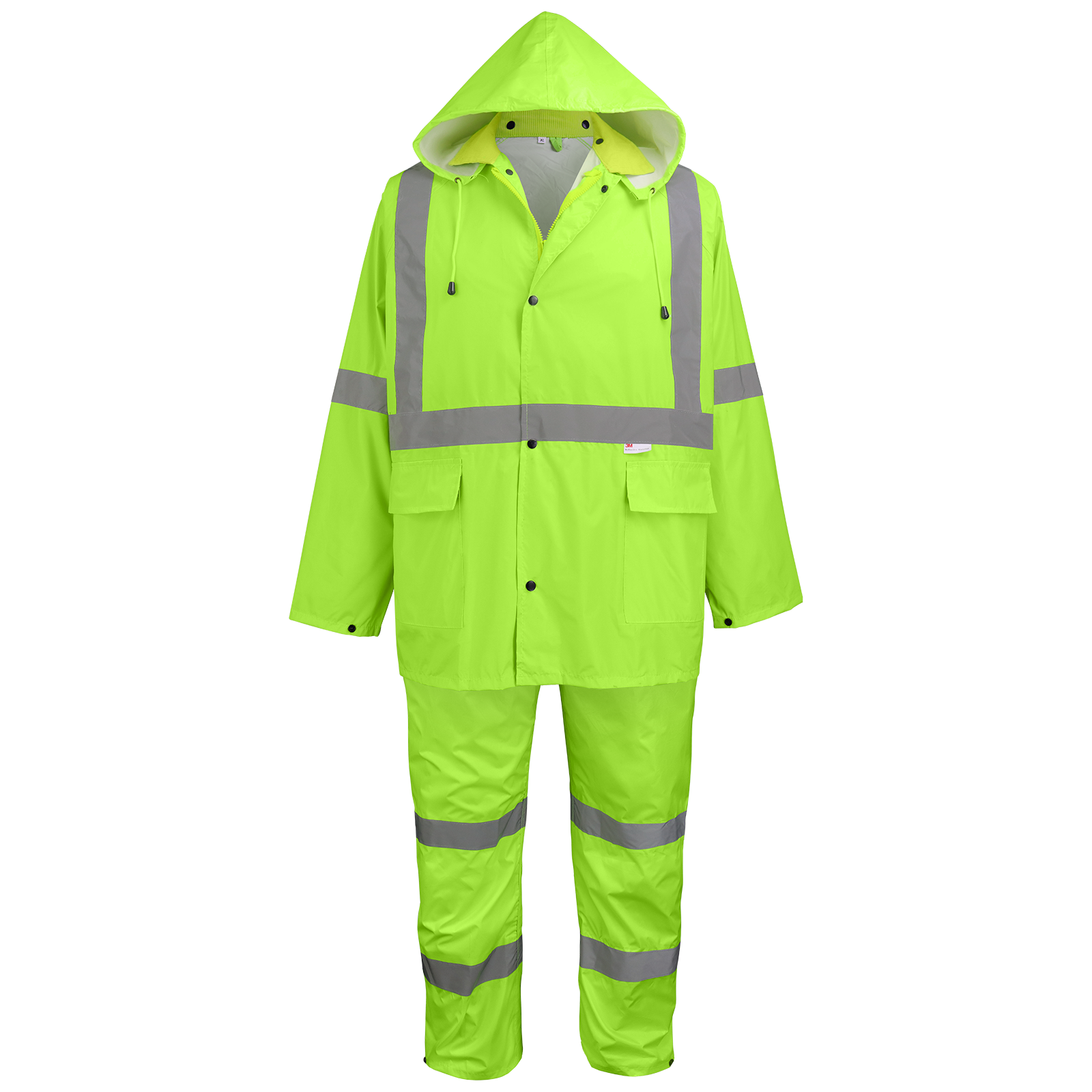 Three-Piece High-Visibility Rain Suit - 10/cs