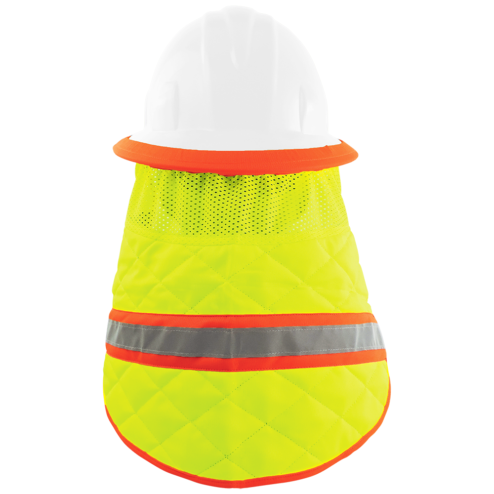 Bullhead Safety High-Visibility Evaporative Cooling Neck Shade, 10EA/1PK, 5PK/CS