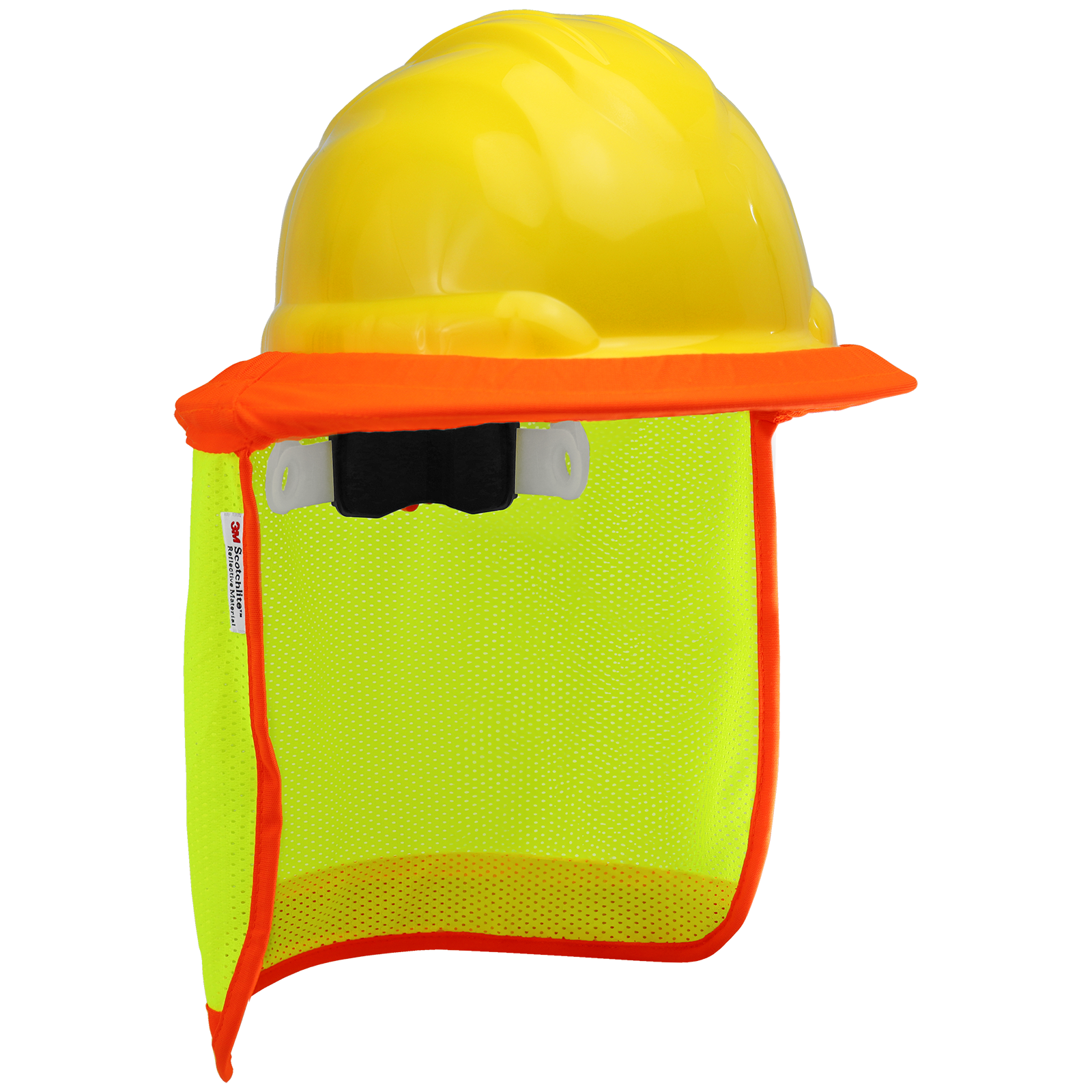 FrogWear HV High-Visibility Removable Neck Shade, 3M Scotchlite reflective material, elastic head band for hard hat attachment, 10EA/1PK - 5PK/1CS