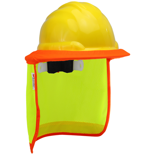 FrogWear HV High-Visibility Removable Neck Shade, 3M Scotchlite reflective material, elastic head band for hard hat attachment, 10EA/1PK - 5PK/1CS
