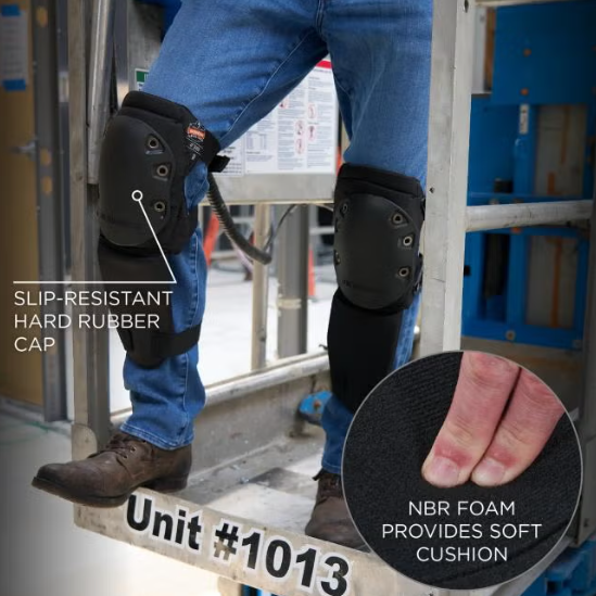 Non-Slip Knee Pads + Shin Guard - Rubber Cap