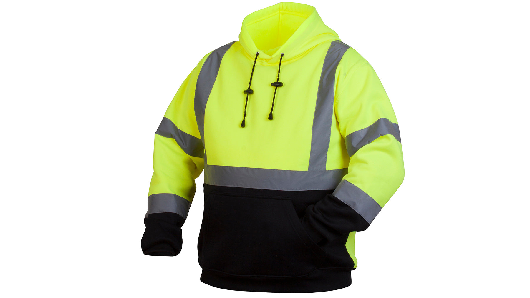 Hi-Vis Lime Pullover Sweatshirt with Black Bottom