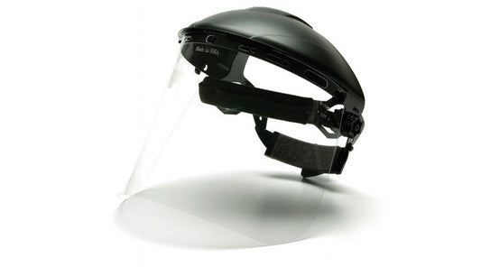 Clear Polycarbonate Face Shield, universal slots for headgear, 100EA/1CS
