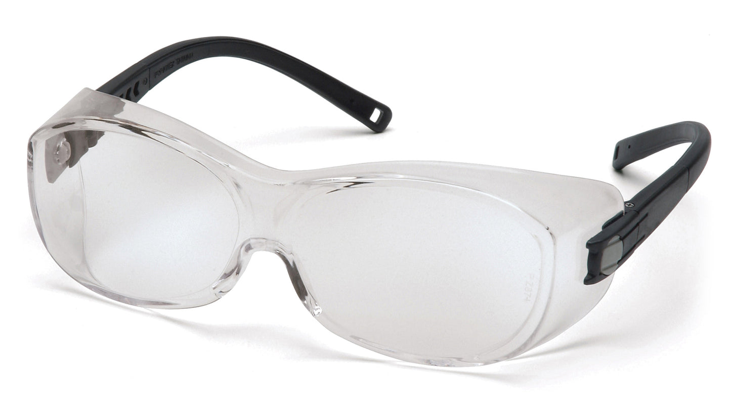 Clear H2X Anti-Fog Lens with Black Temples, over the glass, 12ea/1bx, 25bx/1cs