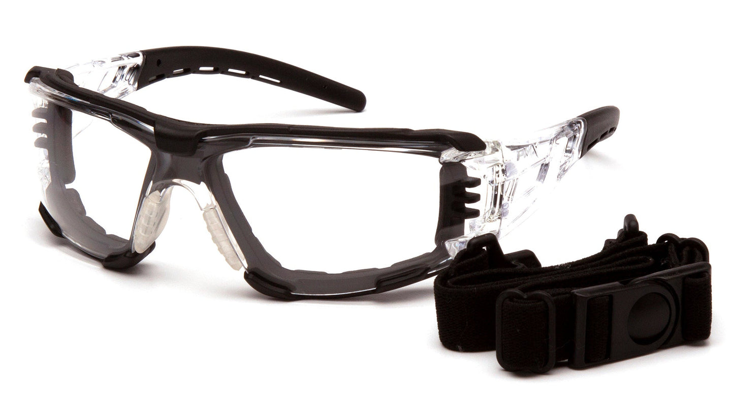 EVER-LITE clear H2MAX anti-fog lens, black frame, soft nose piece 12ea/1bx 300ea/1cs