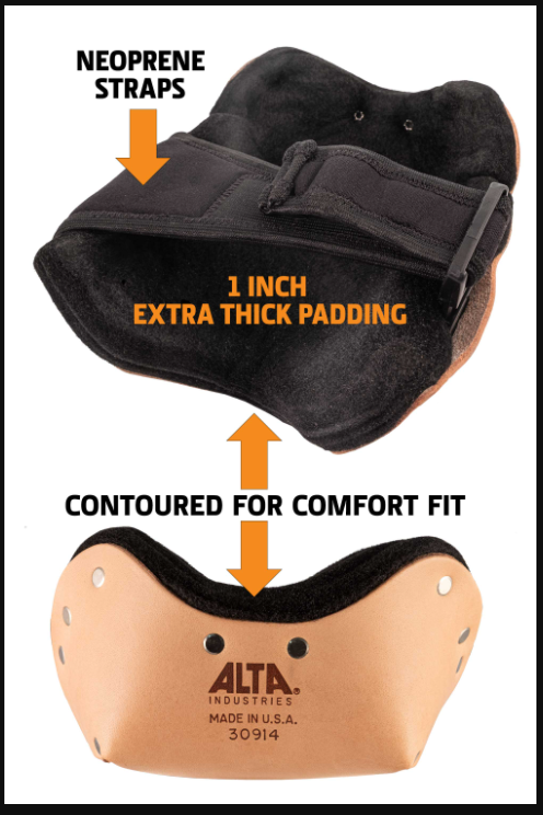 Alta Deluxe Leather Knee Pad w/ Neoprene Strap