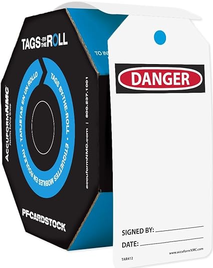 Tags By-The-Roll: "DANGER" Blank 100 Tags per Roll