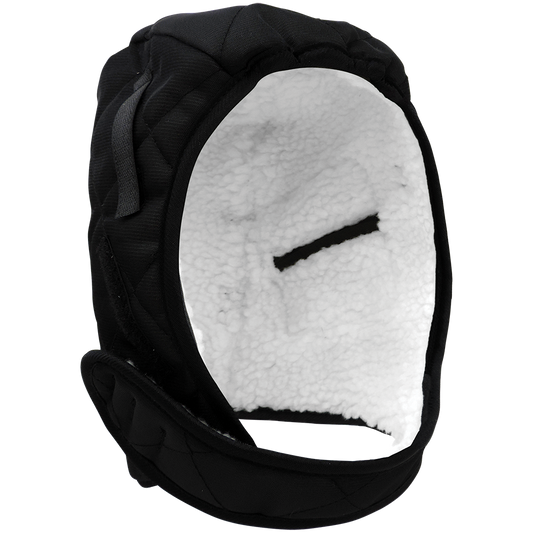 Sherpa-lined, winter liner, regular length, warming pockets over the ears, hook & loop chin strap, hard hat attachment, 72EA/1CS
