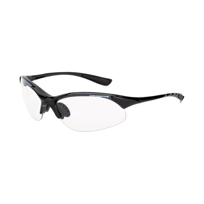 Black frame, clear glass with vented rubber nosepiece Z87.1