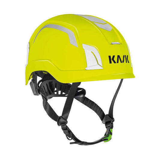 Kask Zenith X2 Helmet Hi Viz Yellow Fluo, with luminescent lamp clips and reflective decals ANSI Z89.1 Type 2 Class E