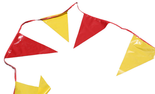 Pennant Flag, OSHA 12" x 18" x 105' 42 Yellow and Red Flags