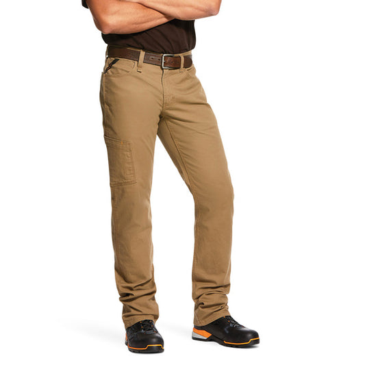 Ariat Rebar Relaxed DuraStretch Made Tough Stackable Straight Leg Pant, Khaki