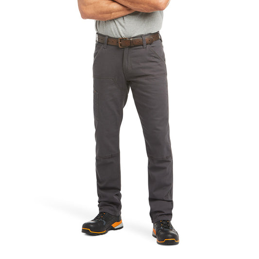 Ariat Rebar M4 Relaxed DuraStretch Made Tough Double Front Stackable Straight Leg Pant, Grey